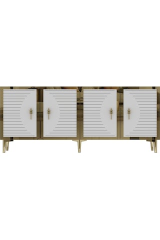 Ka1801dbg Tuna Konsol, Tv Sehpası Safirmeşe-beyaz-gold 180cm Safirmeşe-beyaz-gold