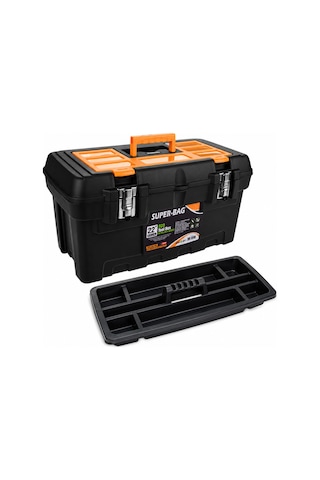 Super Bag 22'' Metal Kilitli Plastik Takım Çantası Organizer Bölmeli El Aleti Taşıma Çantası