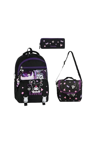 Kuromi Beslenmeli Kalemlikli Ilkokul Sırt Çantası
