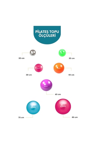 Delta 65 Cm Deluxe 160 Cm - 169 Cm Boy Aralığında Olanlar İçin Uygun Fuşya Pilates Topu Ve Pompa Seti