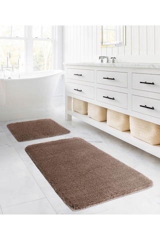 Koza Home Koza Home Segura Peluş Vizon Kaydırmaz Taban Banyo Paspası Vizon