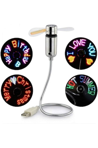 Programlanabilir Led Mesaj Gösteren Usb Mini Fan