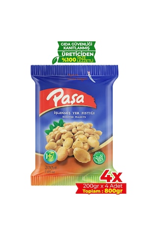Paşa Kuruyemiş İşlenmiş Yer Fıstığı 4 x 200 G
