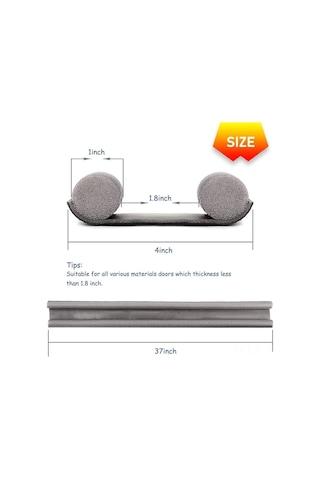 Wezone 37 İnç Kesilebilir Yıkanabilir Kapı Altı Hava Kesici, Enerji Tasarruflu Ses Ve Toz Geçirmez Kapı Süpürgesi