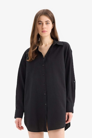 DeFacto Regular Fit Pamuklu Plaj Gömleği-Fall in Love W8241AZ25SMBK27 Siyah