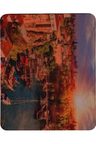 Antalya Yat Limanı Desenli Kaymaz Taban Optik Bilgisayar Notebook Mouse Pad Maus Ped 17,5x21,5cm