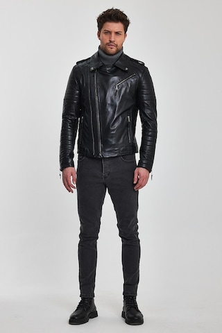 Roberto Siyah Deri Mont 001