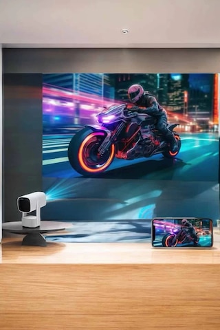 Akıllı Projeksiyon Powerbankli Taşınabilir Sinema Projektörü 4k Hd Kaliteli 41091133