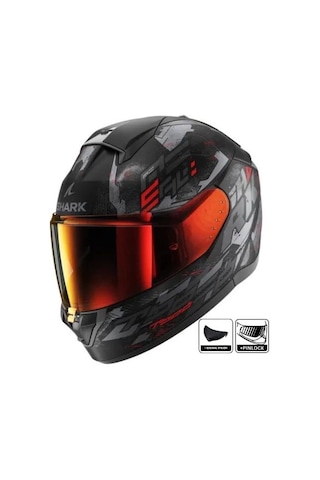 Shark Rıdıll 2 Molokai Mat Kapalı Kask Siyah Kırmızı