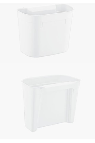 Flosoft Dolap İçi Askılı Çöp Kovası, Dolap Kapağı Asmalı Çöp Kutusu Beyaz