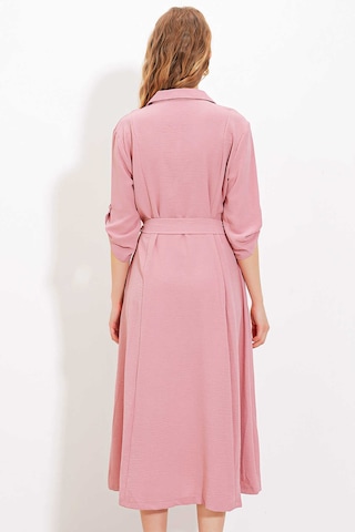 Gabria Ön Düğmeli Elbise Pudra