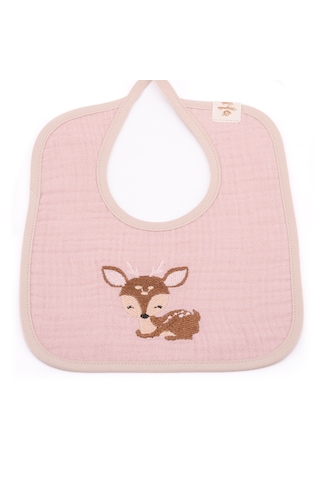 Magnolia Textile Ceylan Figürlü Müslin Bebek Önlüğü Açık Pembe