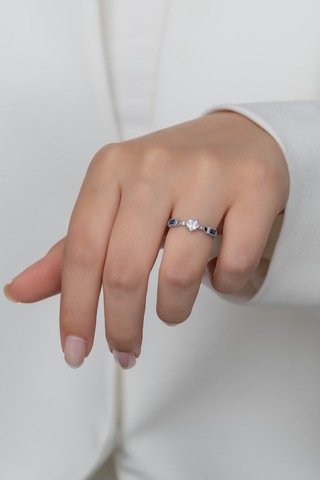Gümüş Prenses Yüzük Rodyum Kaplama 925 Ayar Gümüş Gümüş (511780151)