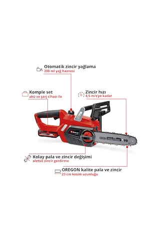 Einhell GE-LC 18 Li Kit (1x3,0 Ah) Akülü Ağaç Kesme - 4501760