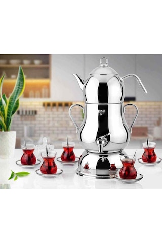 Lines Şahmeran Çelik Gövde Metal Kulp 4 L Elektrikli Semaver