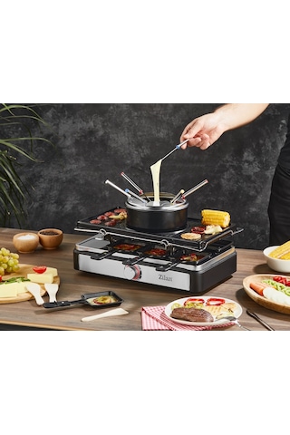 Zilan ZLN8856 1400 W Raclette & Izgara Makinesi 8 Kişilk Raclette Fondü Set