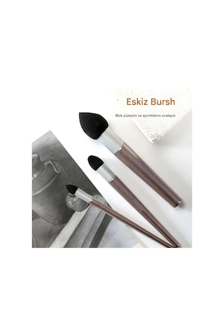 Sünger Vurgulayıcı, Detay Gölgeleme, Kara Kalem Silgi, Pastel Tonlama, Yıkanabilir-pembe Set 3'lü