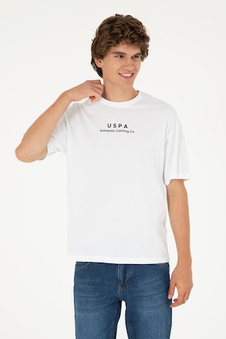 U.S. Polo Assn. Erkek Comfort Fit Bisiklet Yaka Beyaz Tişört 50294322-VR013