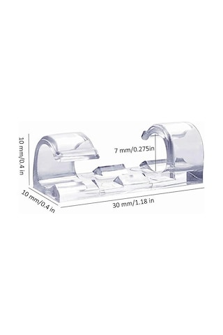 20li Şeffaf Kablo Sabitleyici Düzenleyici Klips Kablo Tutucu