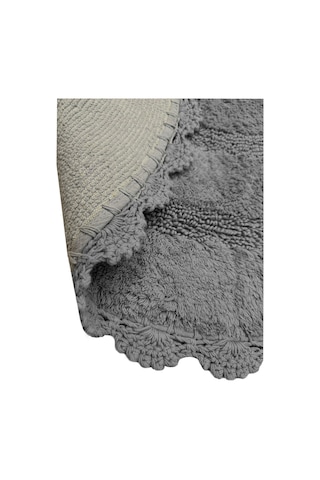 Regnum Gri Çap 90x90 Cm %100 Pamuklu Yıkanabilir Banyo Halısı Gri