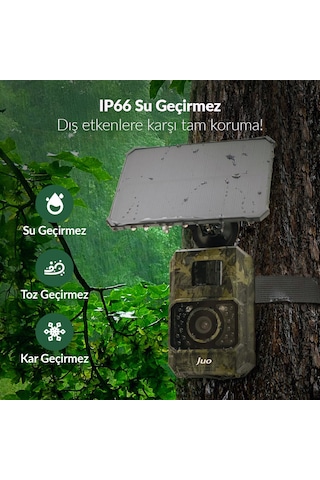Juo 850ws Güneş Enerjili Fotokapan 48mp Full Hd Wifi Hareket Sensörlü Gece Görüşlü Ip66 Su Geçirmez