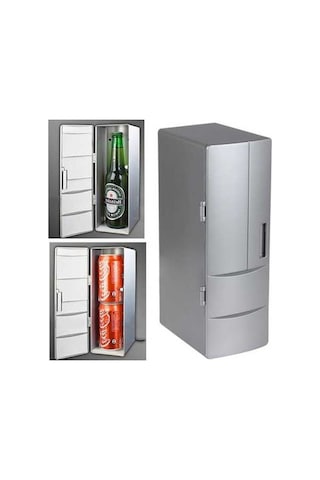 Wondernest 3,5w Usb Pc Mini Buzdolabı İçecek Soğutucu & Isıtıcı, 24,5x10,8x8,3cm Gümüş