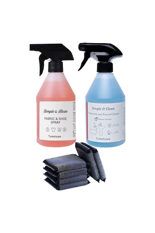 Ayakkabı Ve Kumaş Temizleme 500 ML+ Banyo Temizlik Spreyi Ve Çok Amaçlı Sünger 500 ML