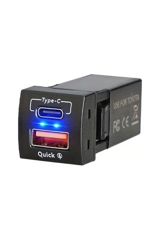 Sandwich Motion003 Toyota İçin 48w Hızlı Şarj Qc3.0 Type-c Mavi Led Oda Aydınlatma Yüzer Nokta Şarj Cihazı