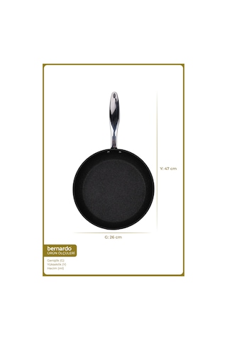Bernardo Prime Stone Tava Siyah 26cm