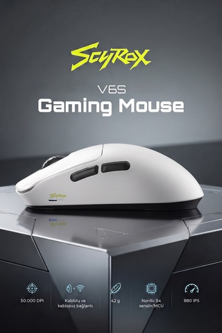 Scyrox V6s Kablosuz 400mah 42gr 50.000dpı 8k Profesyonel Gaming Oyuncu Mouse -