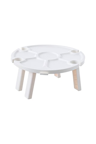 Açık Piknik Taşınabilir Katlanır Şarap Masası White , Size:picnic Table White Pembe