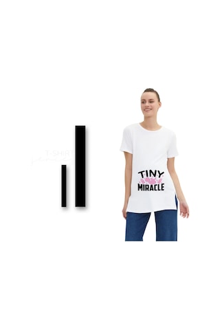 Bk Gift Espri Tasarımlı Beyaz Hamile Tişörtü, Hamileye Hediye, Yeni Anne Hediyesi, Arkadaşa Hediye-12 001