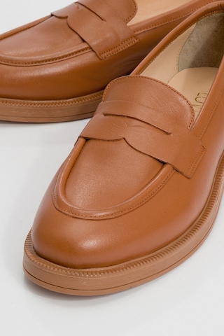 Luvishoes Luvi Shoes Pline Taba Cilt Hakiki Deri Kadın Loafer Ayakkabı Taba