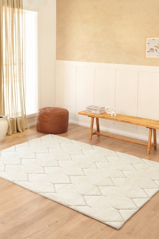 Kaşmir Halı Süpersoft Grace White 160x230 CM Salon Mutfak Halısı Yolluk Kilim