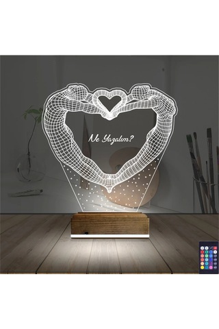 Luvivia Kalp Sevgiliye Hediye Kişiye Özel 3d Lamba - Masa Gece Lambası V8