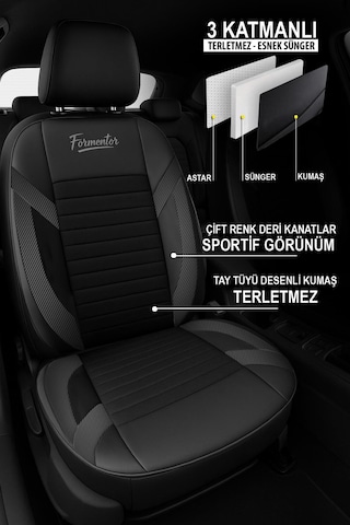 Formentor Tay Tüyü Oto Koltuk Kılıfı Ford Focus-fiesta-escort Uyumlu Carbon