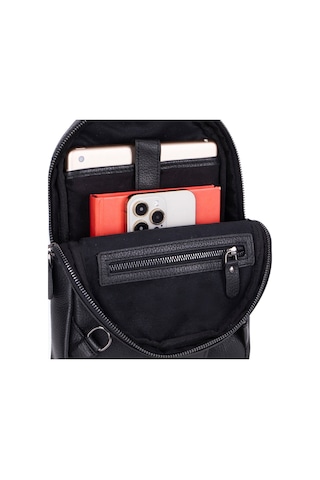 Bloominbag Blake Black Luxe Deri Çapraz Unisex Sırt Çantası Siyah