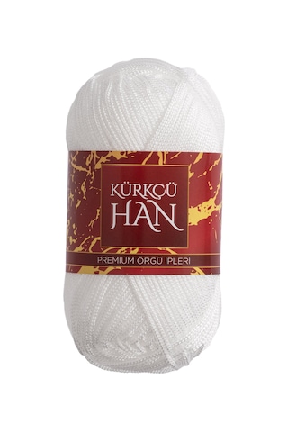 Stil Makrome 3 Mm 100 Gr 100 M Polyester Makrome Parlak Örgü Ve Çanta İpi - Optik Beyaz