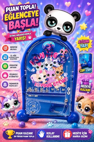 Pinball Littlest Pet Shop Eğitici Retro Eğitici Oyuncak Mavi