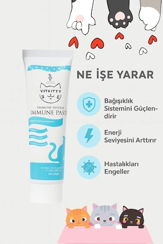 Vitkitty Kediler Için Bağışıklık Sistemini Destekleyen Malt Macun 100 Gr. Immune Paste