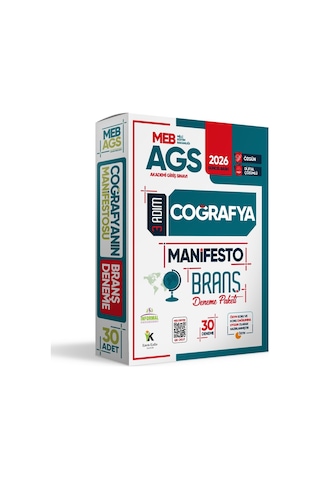 2026 MEB AGS 3 Adım Coğrafya Manifesto Branş Deneme Paketi 30lu Fasikül Seti Özgün Dijital Çözümlü