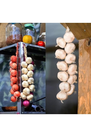 Yapay Soğan Salkımı Süs Sahte Beyaz Soğan Yapay Meyve Sebze