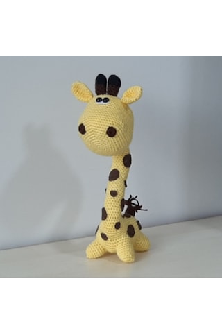 Amigurumi Örgü Oyuncak Zürafaa Sarı 30 Cm
