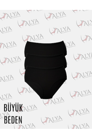 Alya Underwear Kadın Battal Külot - 3 Adet Siyah 8xl, 9xl, 10xl Siyah