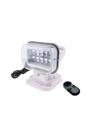 12v-24v Rojektör 50w Led Işık Beyaz 360c Dönerli-kumandalı Çakmak Fişli 230 220 133 Mm