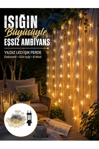 Dekoratif Yıldız Led Aydınlatma 20 Ledli 5 Metre Günışığı Yeni Nesil Belirtilmemiş