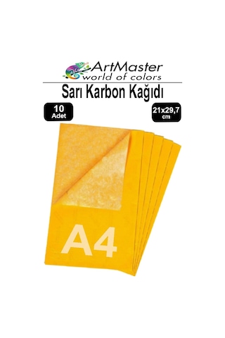 Karbon Kağıdı A4 Sarı 10 Adet 21x29,7 Cm Transfer Kağıdı Kopya Kağıdı Renkli Karbon Kağıdı Ahşap Seramik Metal Cam