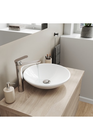 Aqua Bagno Minizia Tezgah Üstü Batarya Deliksiz Çanak Lavabo 40 CM