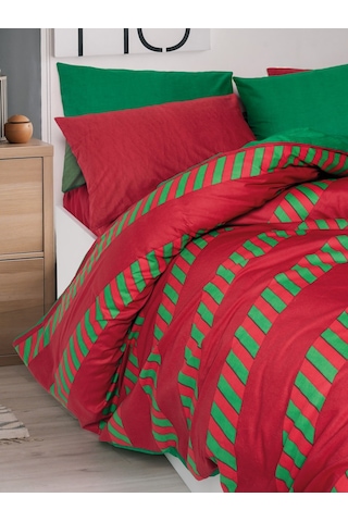 Cozy Home Festive Çift Kişilik Lastikli Çarşaflı Nevresim Takımı Holly Yeşil Yeşil