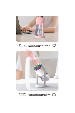 Lyon Yıldızışığısallayan Kafa Nemlendirici Usb Arababa Evçiftçili Yıldız Göküzü Projeksiyon Lambasıpembe